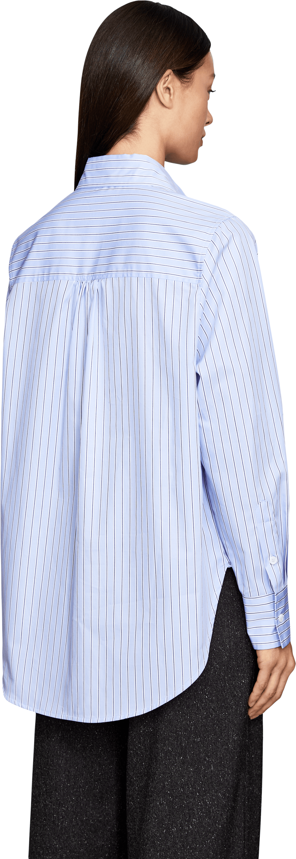 Robert Friedman Hemdbluse 'Mel' mit Streifenmuster Hellblau, Rückansicht – UNGER.DE