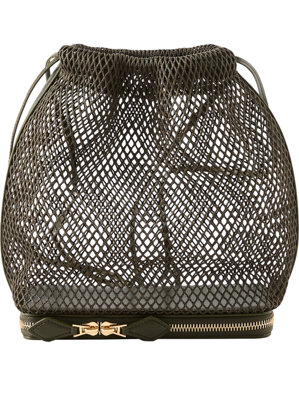 Beuteltasche 'Le Pochon' aus Netzstoff Khaki