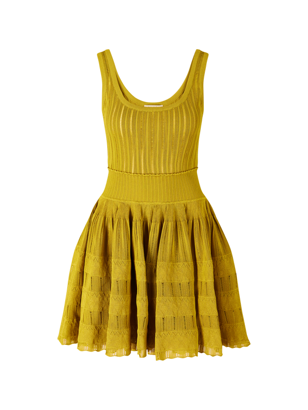 Flared mini dress 'Crinoline' green