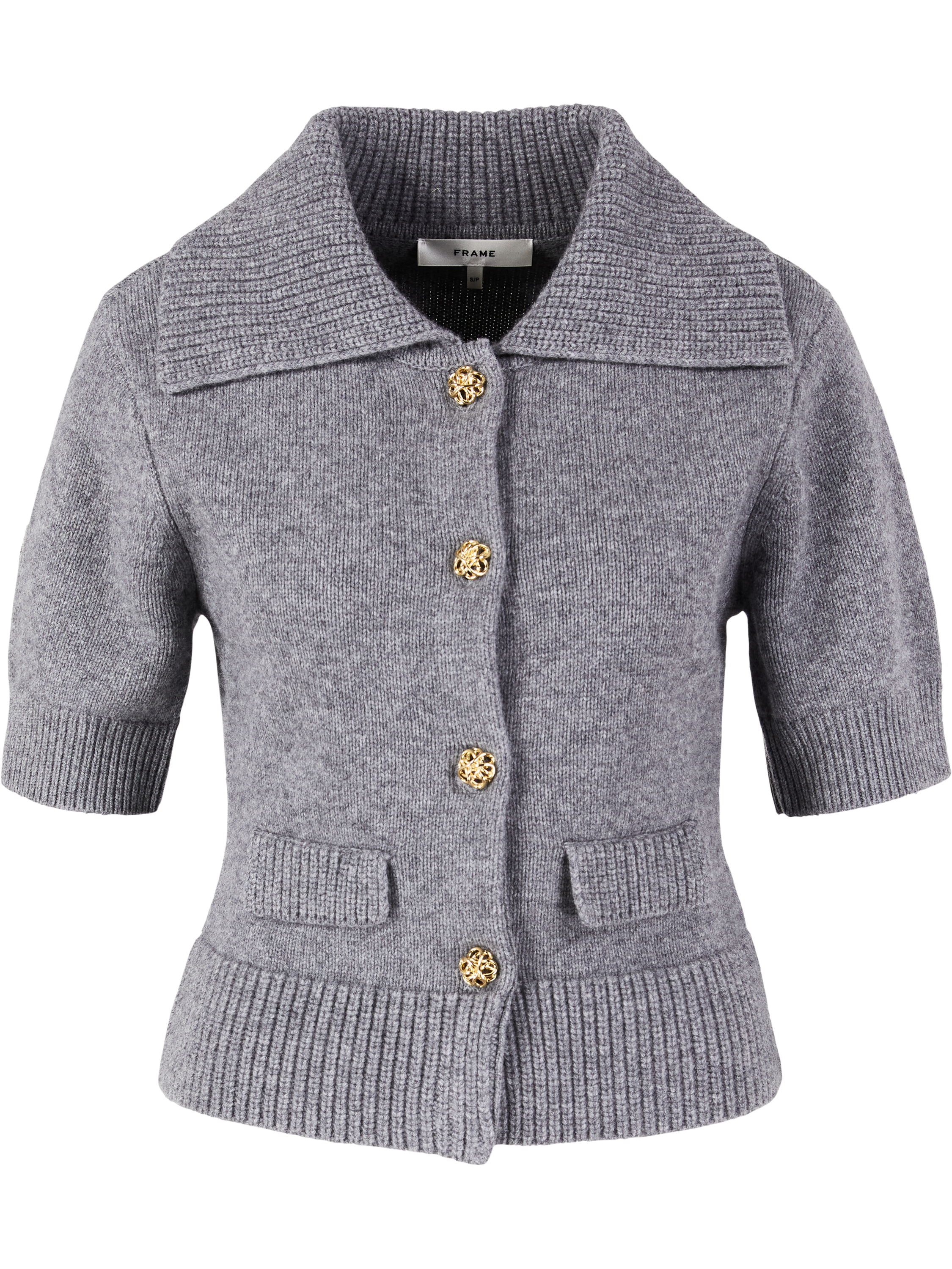 Frame 'The Doll' Grey Virgin Wool Cardigan, Product view – UNGER.DE