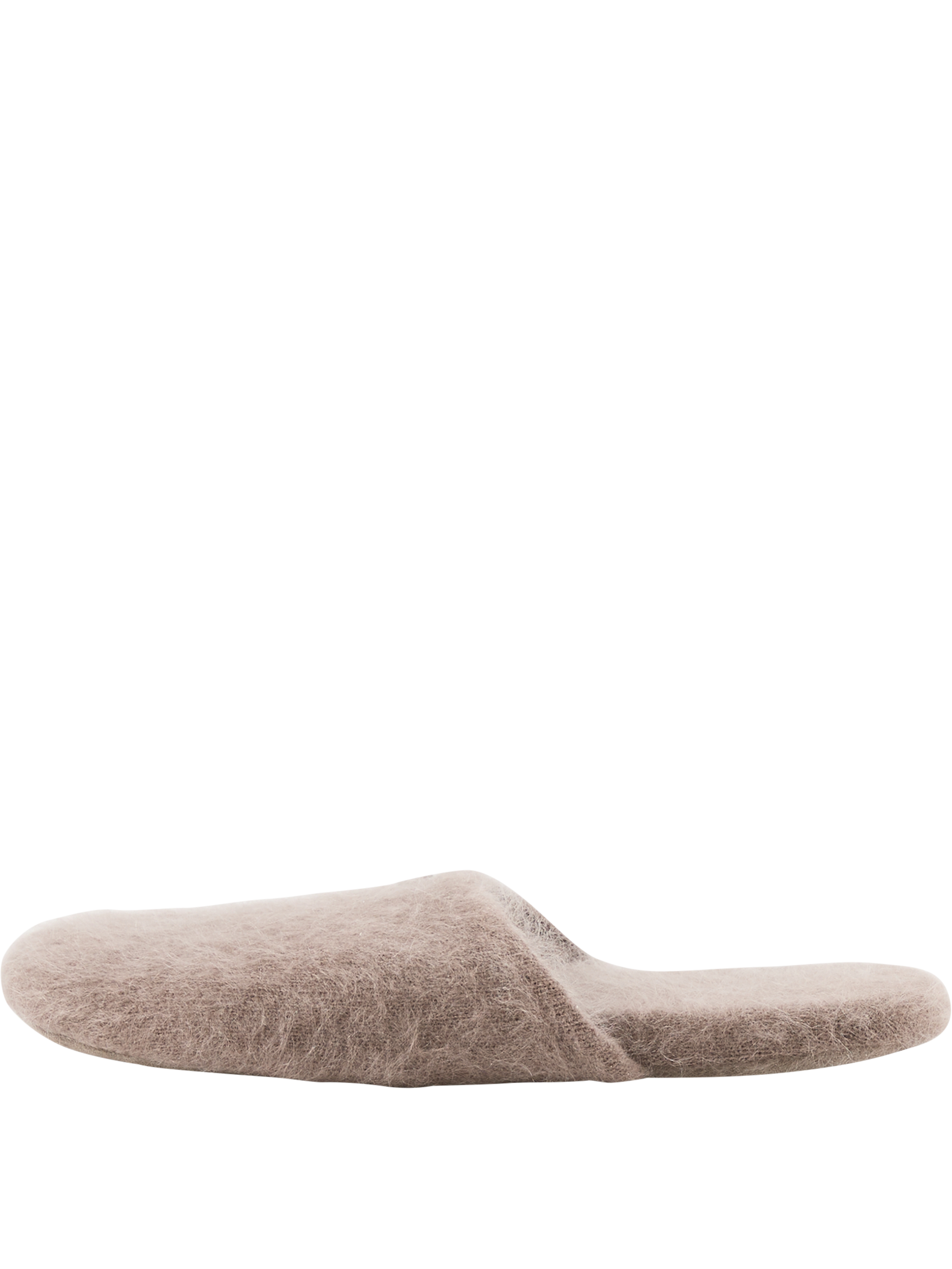 Iris von Arnim 'Darika' slippers in brushed cashmere, taupe, Front view – UNGER.DE