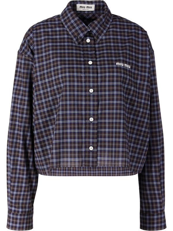 Navy blue checked shirt