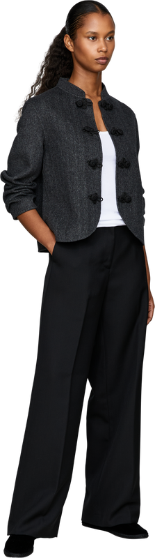 Weite Wollhose 'Fiamma Boy' Schwarz