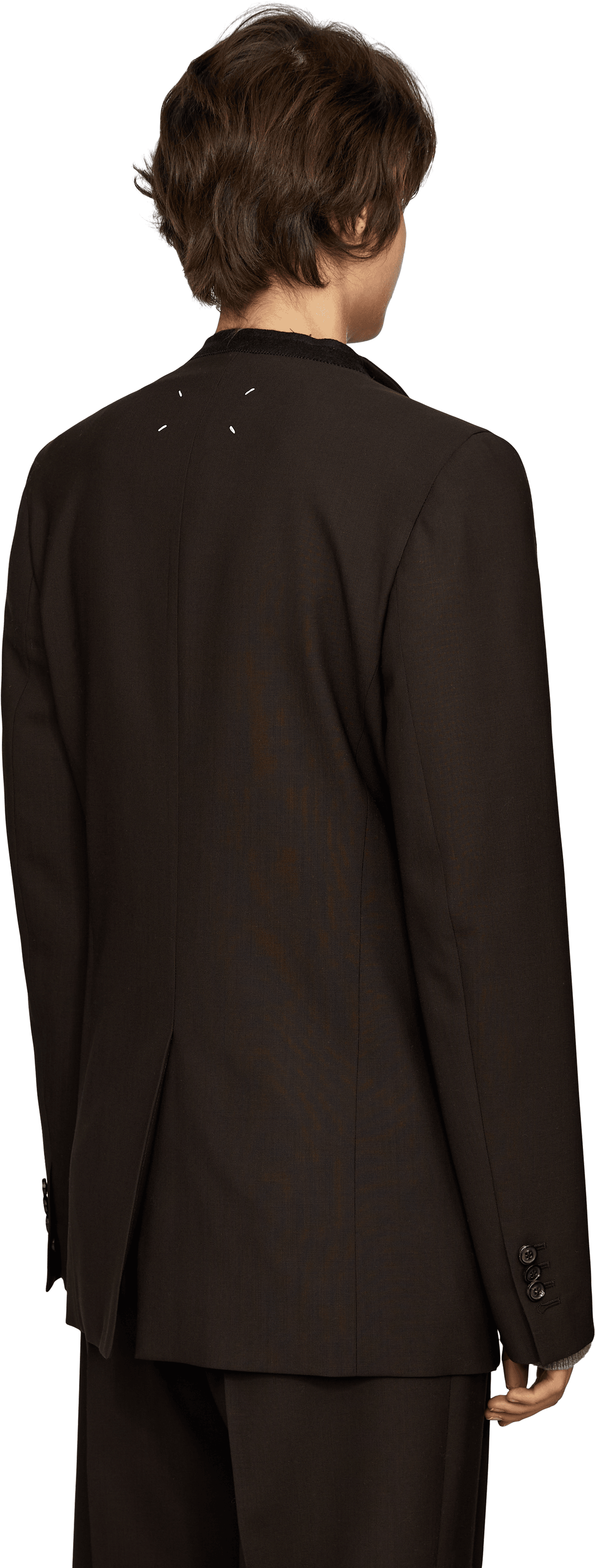 Maison Margiela Dark brown woollen blazer, Back view – UNGER.DE