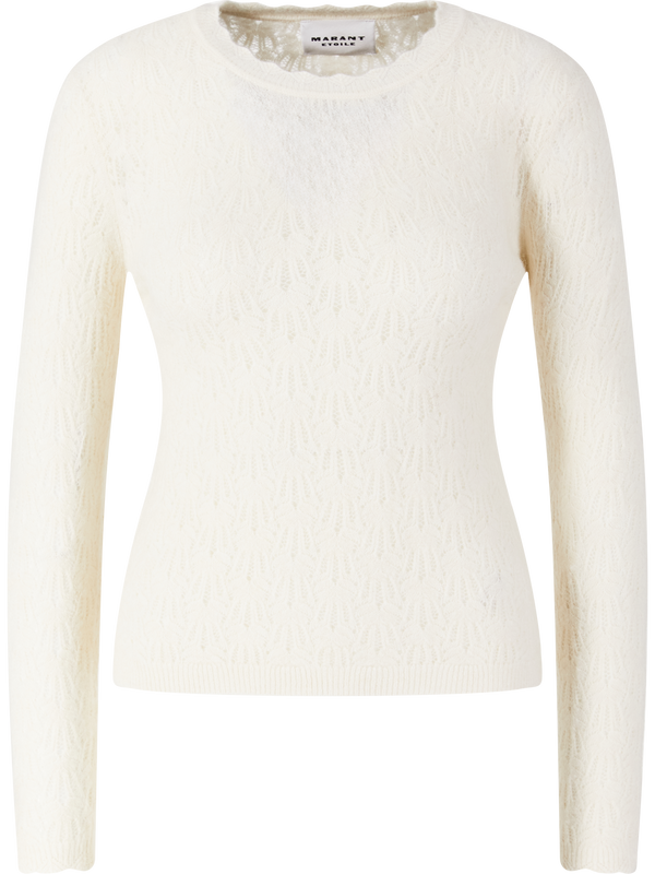 Ajour-Pullover 'Obeline' aus Alpaka Crème
