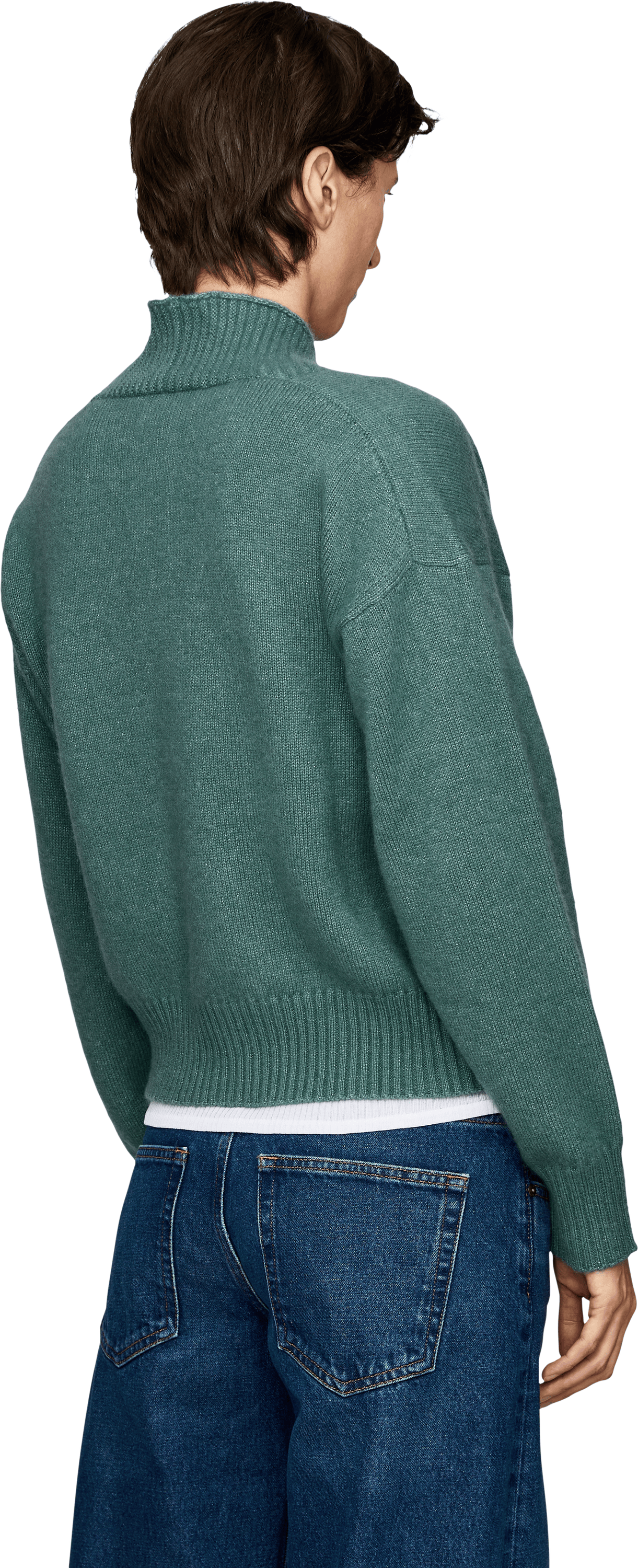 Iris von Arnim 'Kristana' Fern cashmere and silk cardigan, Back view – UNGER.DE