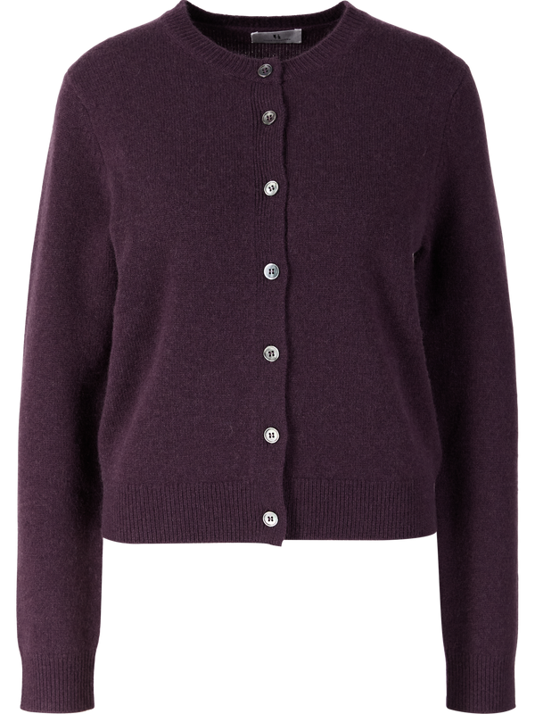 Cropped Cashmere-Strickjacke Blackberry