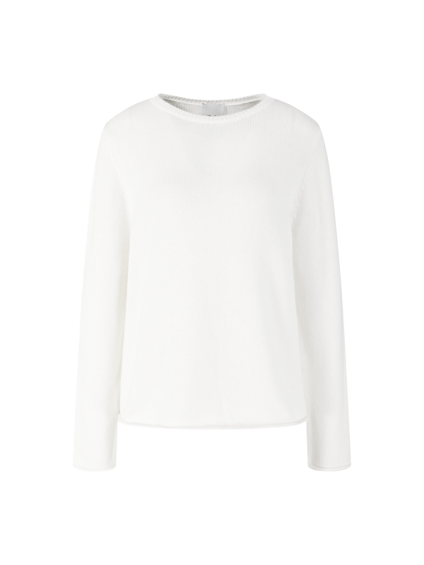 Cashmere-Pullover mit Rundhalsausschnitt Crème