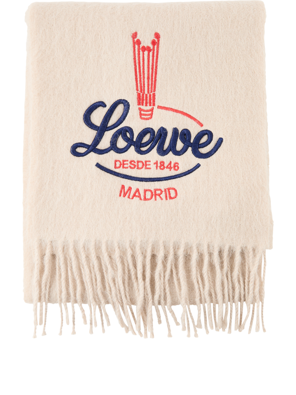 Schal aus Alpaka und Wolle Beige