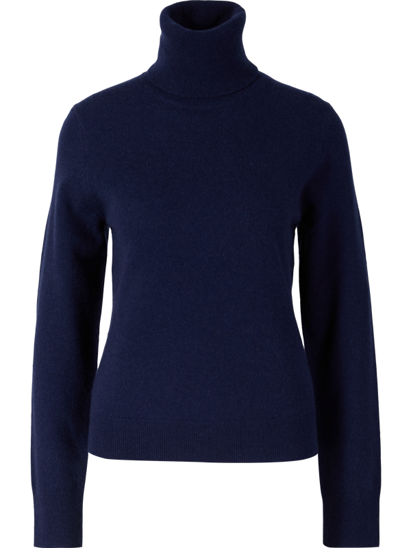 Midnight cashmere jumper with a roll neck