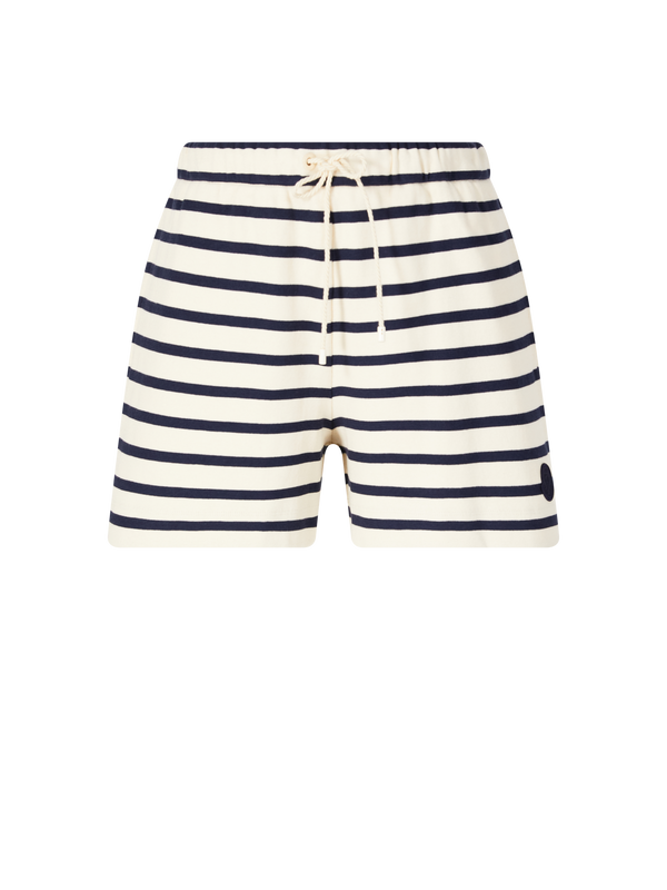 Gestreifte Baumwollshorts Crème