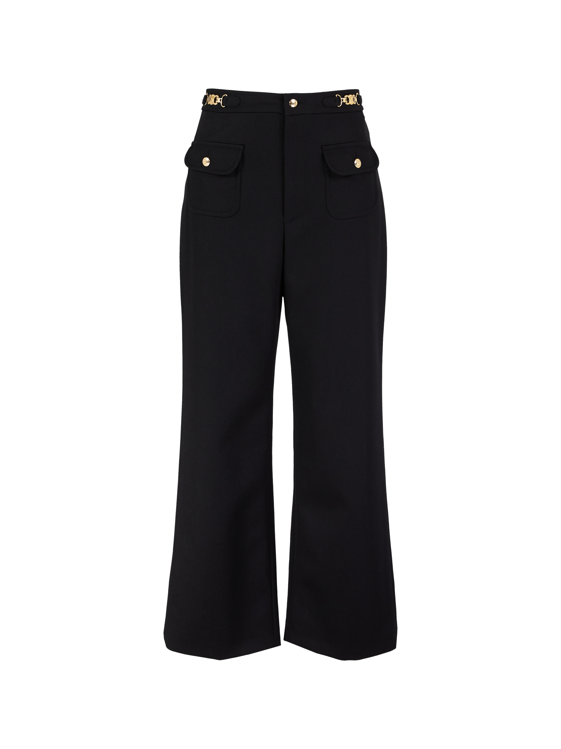 Wollhose mit Triomphe-Applikation Schwarz