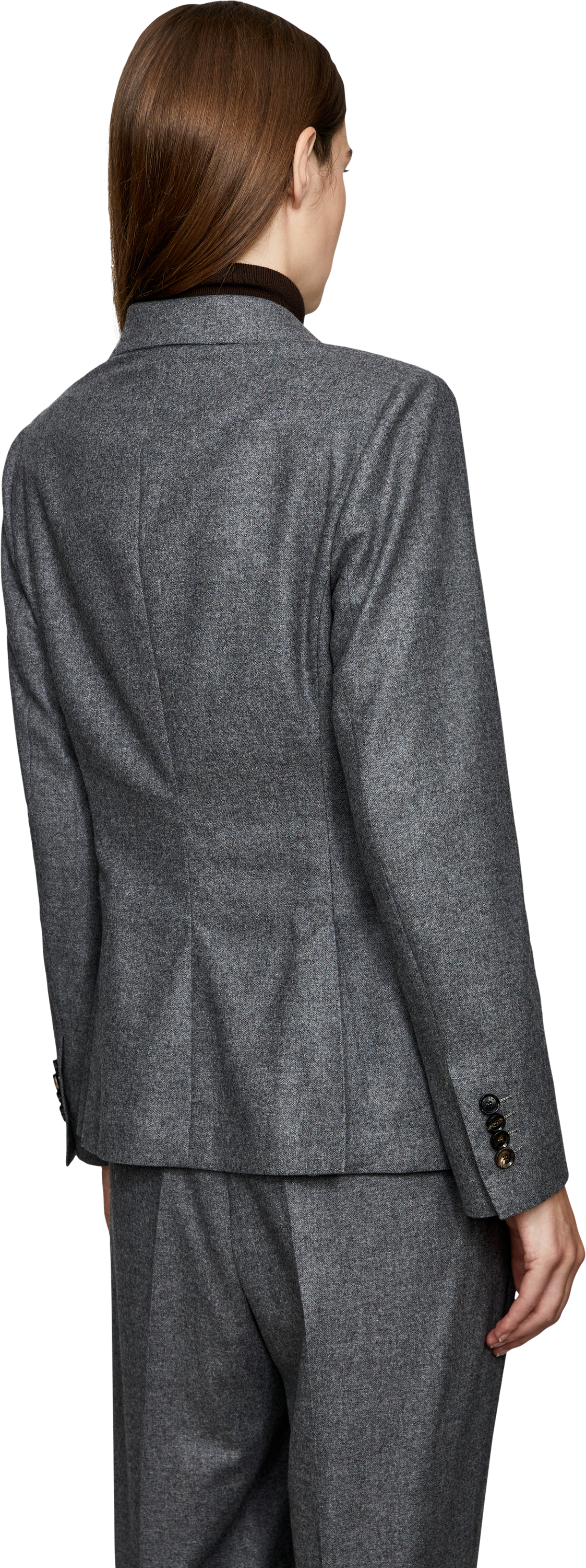 Kiton Melierter Woll-Cashmere-Blazer Grau, Rückansicht – UNGER.DE