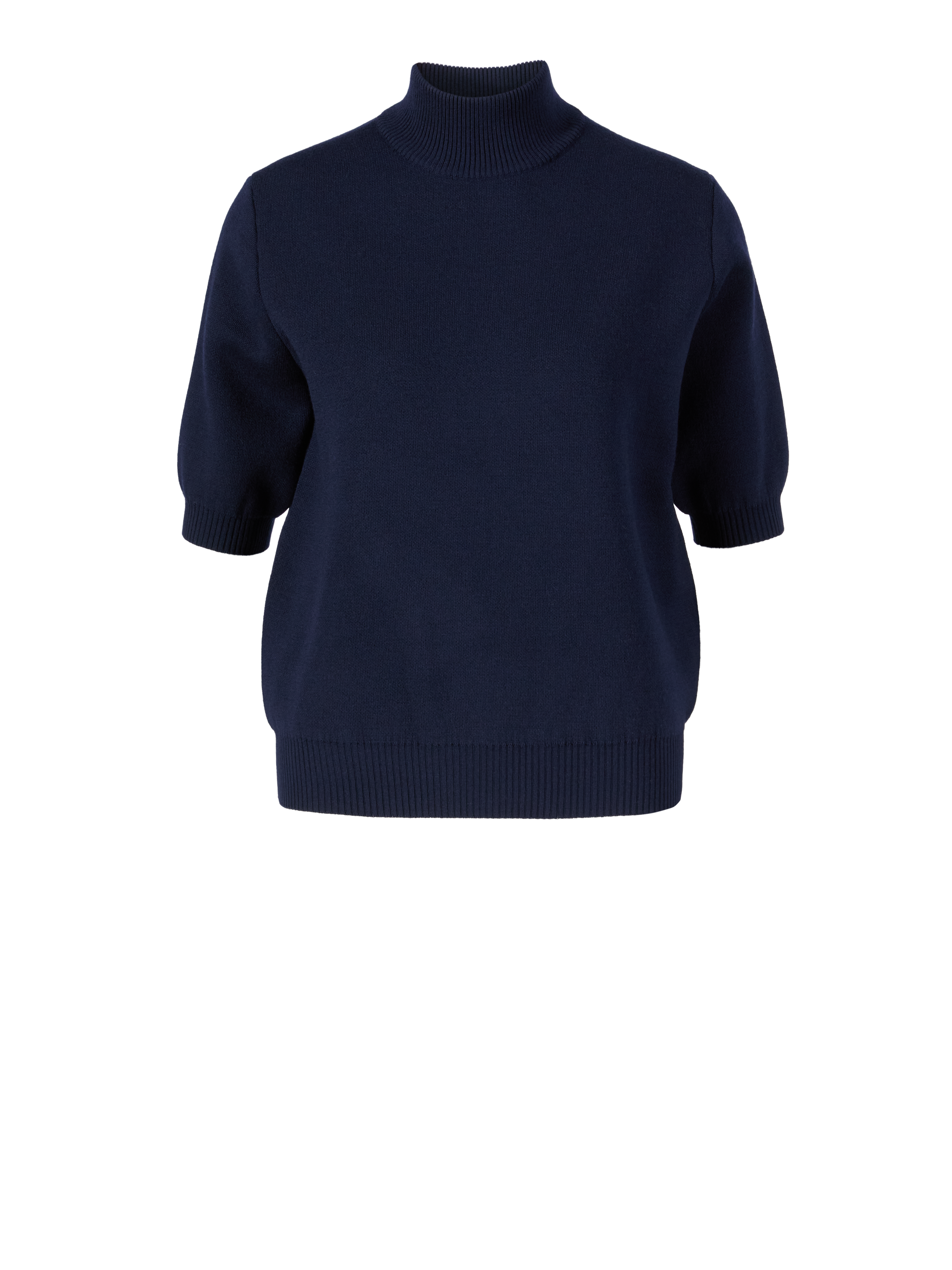 Short-sleeved wool sweater 'Marco' navy blue