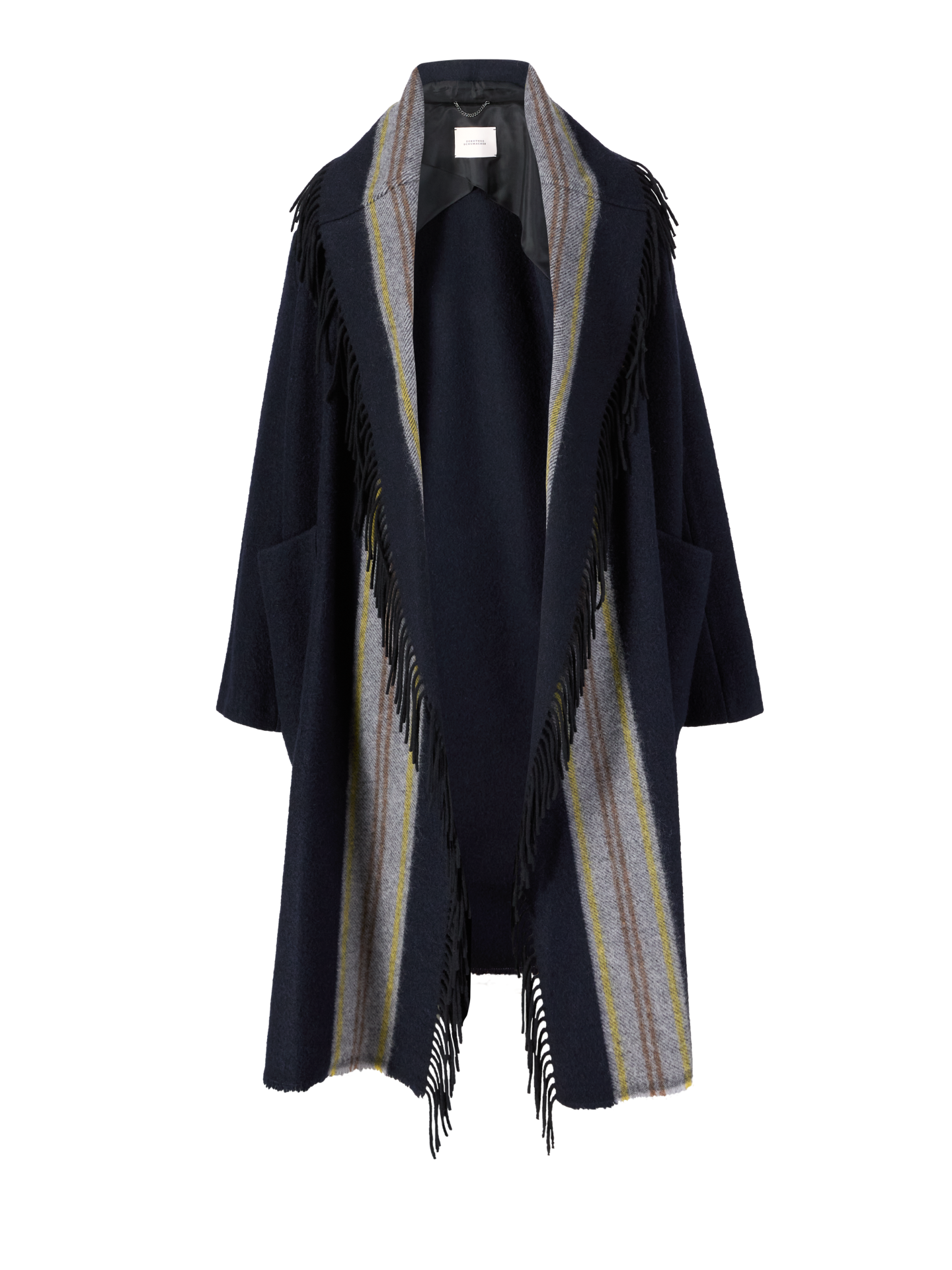 Dorothee Schumacher Wollmantel 'Striped Comfort' Marineblau Damen Gr. 4
