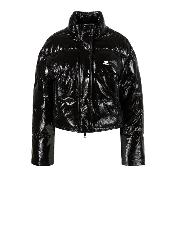 Vinyl Pufferjacke Schwarz L 2100006752724