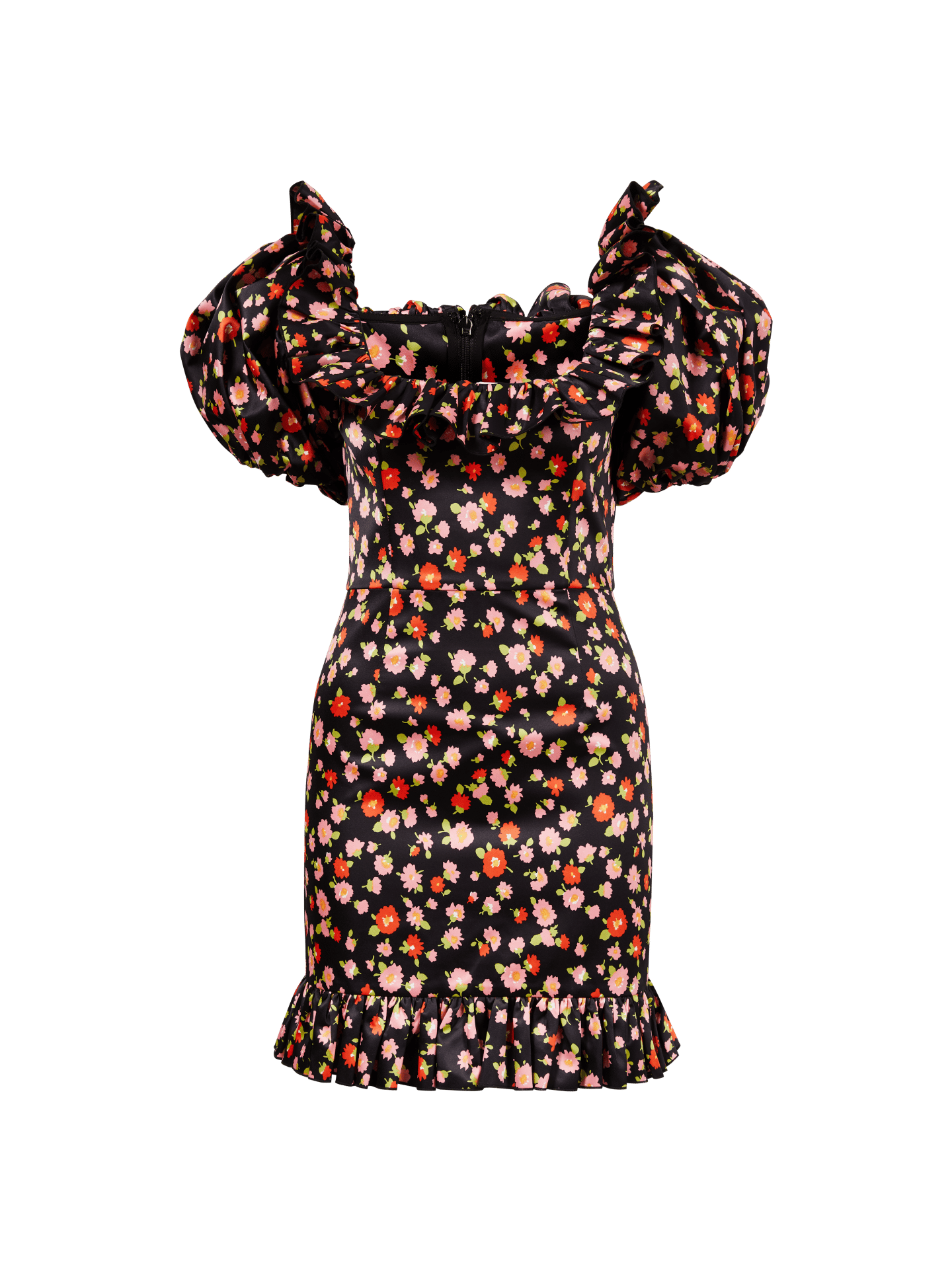 Rotate Kleid mit floralem Muster 'Ghita' Schwarz/Multi Damen Gr. 40