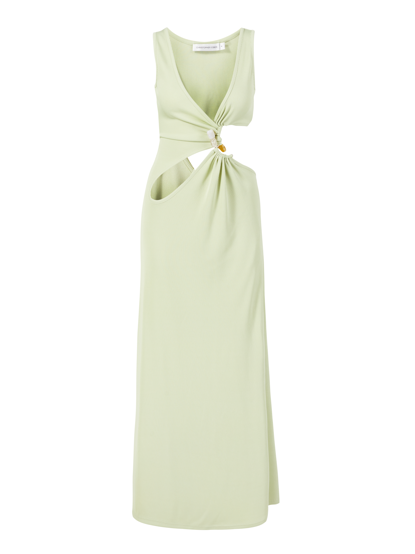 CHRISTOPHER ESBER Maxikleid mit Stein-Detail Hellgrün Damen Gr. 40