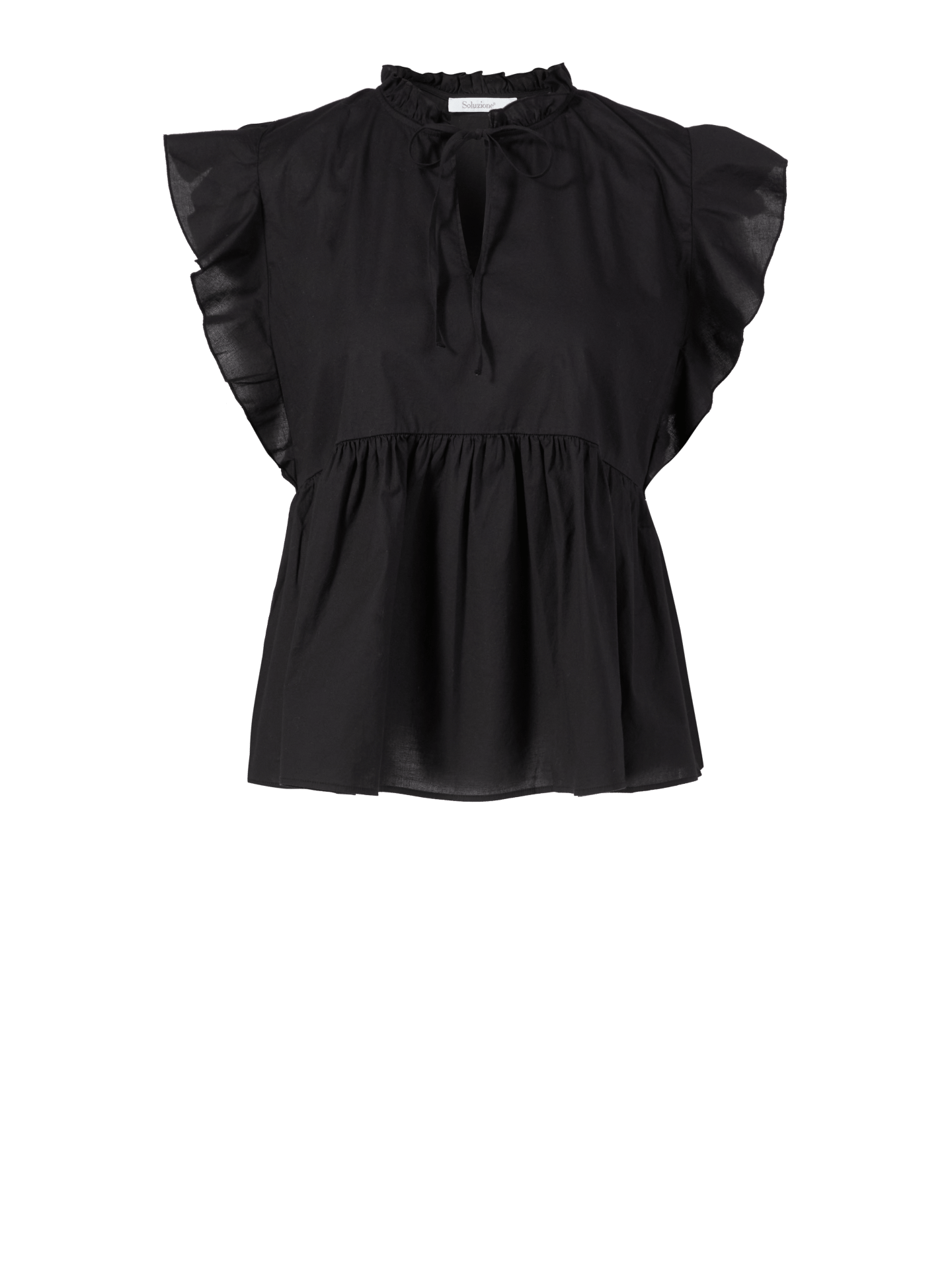 Soluzione Bluse mit Rüschen Schwarz Damen Gr. 42